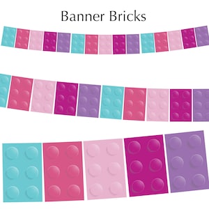 Building Blocks Party Banner: Rainbow Bricks Printable (PDF) (Digital Download)