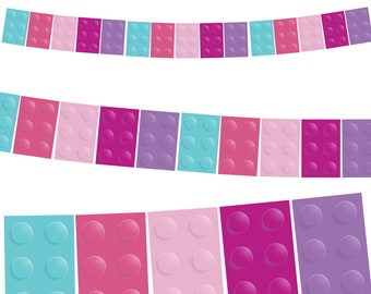 Building Blocks Party Banner: Rainbow Bricks Printable (PDF) (Digital Download)