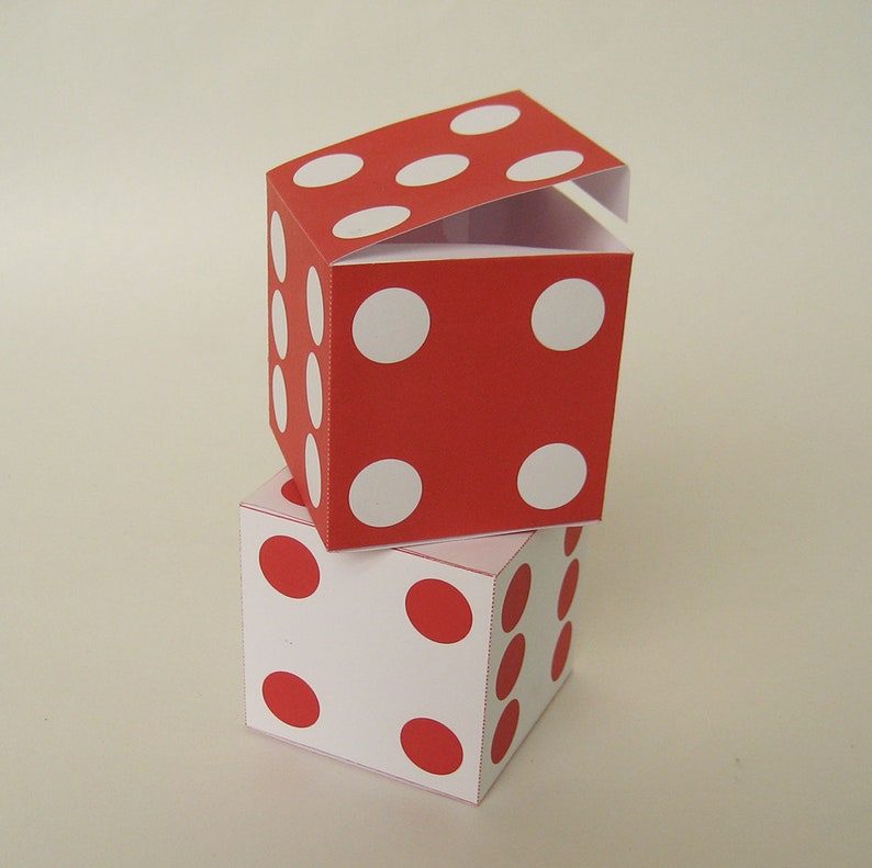 4 Lucky Dice Gift Boxes Black and White Party Plus Red and Etsy UK