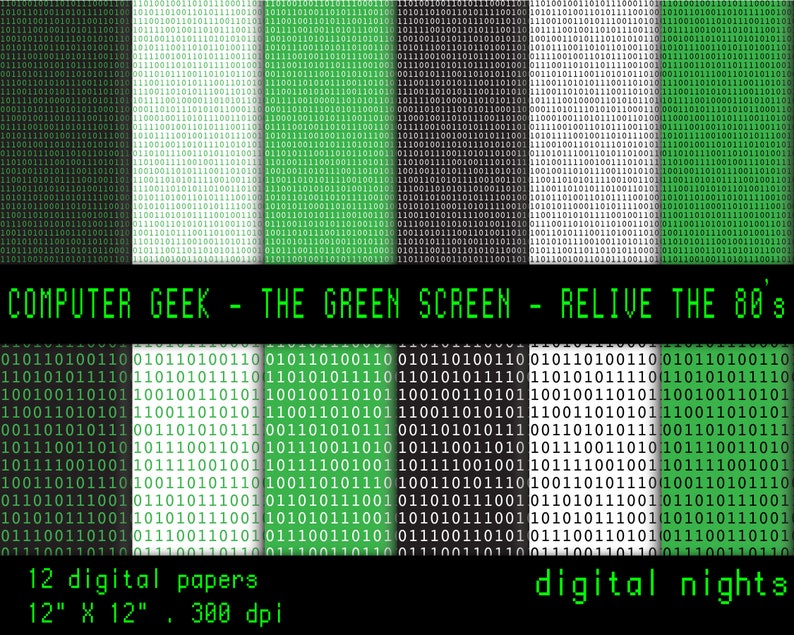 Back Page Computer Digital Eighties Computer Geek - Digital Paper, Digital Collage 300 Dpi JPG ...