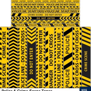 Crime Scene Tape Borders: Black & Yellow Clipart (Digital Download)