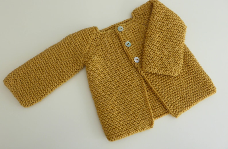 cotton merino cozy cardigan   handmade baby knits  baby image 1