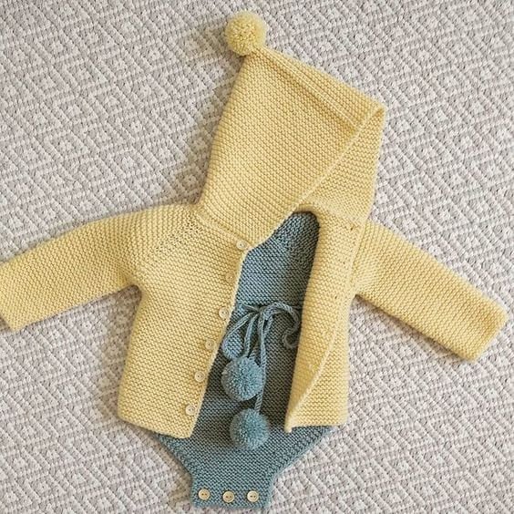 Hoodie handknitted baby cardigan merino knit baby cardigan | Etsy