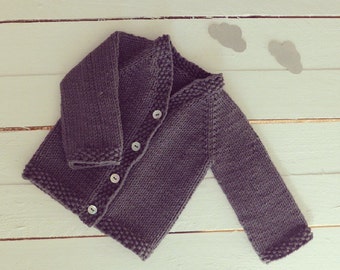 Knit baby cardigan -  handknit sweater - handmade newborn - cotton cardigan