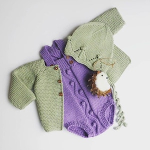 cozy Knit baby cardigan merino knit baby cardigan handknit sweater handmade newborn knit baby jacket newborn knit image 4