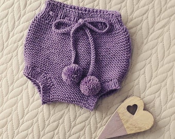Knit diaper cover  -  handmade baby pants - newborn diaper cover - handknit diaper cover - knitted baby pants