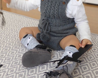 Macacão em trico para bebé - merino