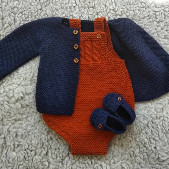 Cotton merino Knit Baby romper handmade onesies baby | Etsy