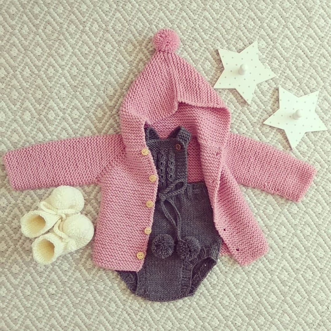 Hoodie Handknitted Baby Cardigan Merino Knit Baby Cardigan Etsy