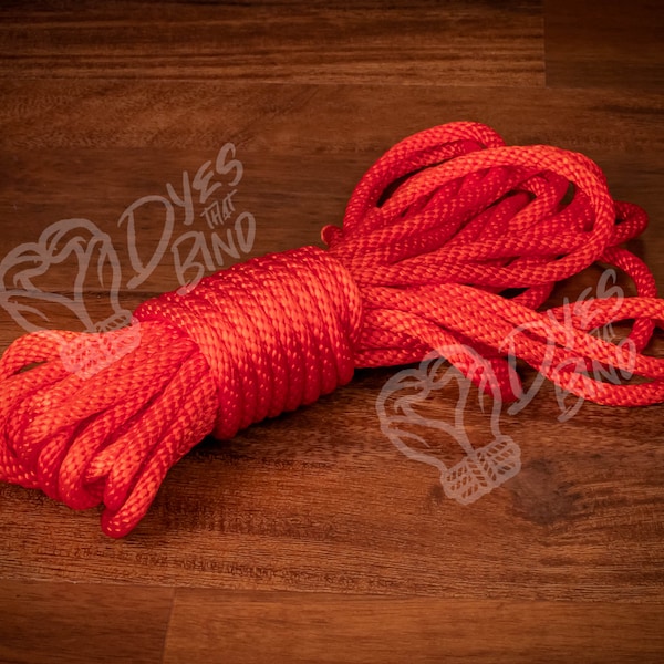 Fire Red Silky Solid Braid Nylon Shibari Rope