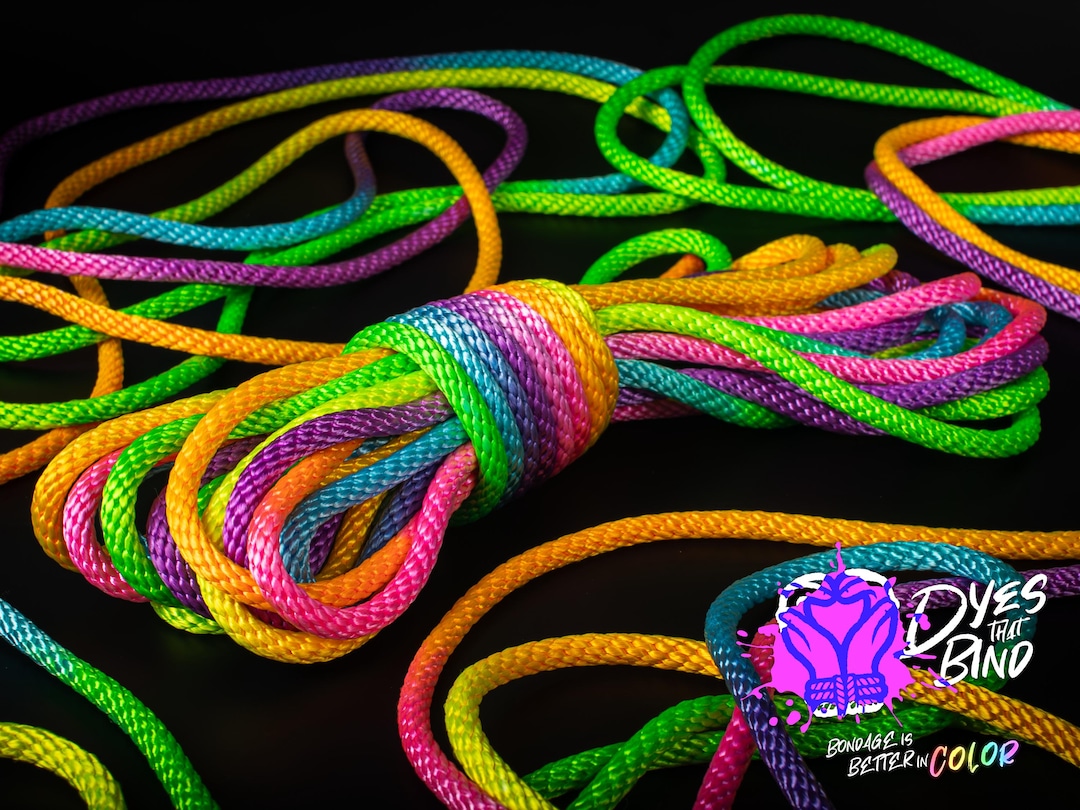 Neon Rainbow Solid Braid Nylon Shibari Rope (blacklight Reactive!) - Etsy
