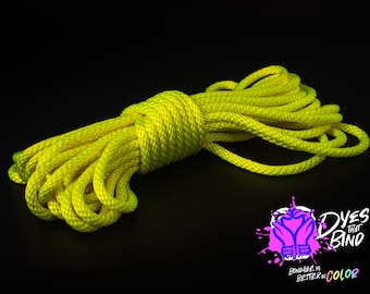 Neon Yellow Solid Braid Nylon Shibari Rope (Blacklight Reactive!)