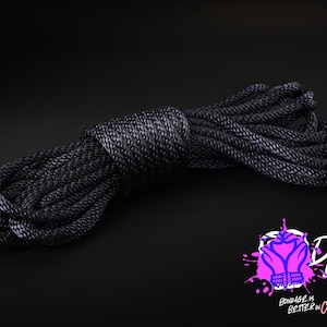 Black Silky Solid Braid Nylon Shibari Rope