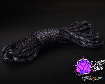 Black Silky Solid Braid Nylon Shibari Rope