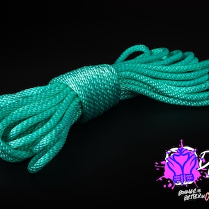 Bright Aqua Silky Solid Braid Nylon Shibari Rope