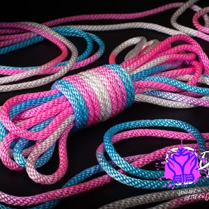 Trans Pride Silky Solid Braid Nylon Shibari Rope