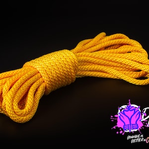 Neon Orange Silky Solid Braid Nylon Shibari Rope (Blacklight/UV)