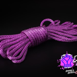Neon Violet Silky Solid Braid Nylon Shibari Rope (Blacklight/UV)