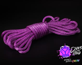 Neon Violet Silky Solid Braid Nylon Shibari Rope (Blacklight/UV)