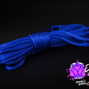 Sapphire Blue Silky Solid Braid Nylon Shibari Rope