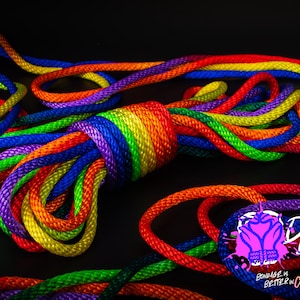 Rainbow Silky Solid Braid Nylon Shibari Rope