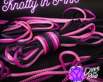 Knotty in Pink (Neon Pink-Black) Solid Braid Nylon Shibari Rope