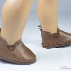 Doll Ankle BOOTS In Short Length Brown Tan Faux LEATHER For Girl Or Boy doll-ankle-boots-in-short-length-brown-tan-faux-leather-for-girl-or-boy