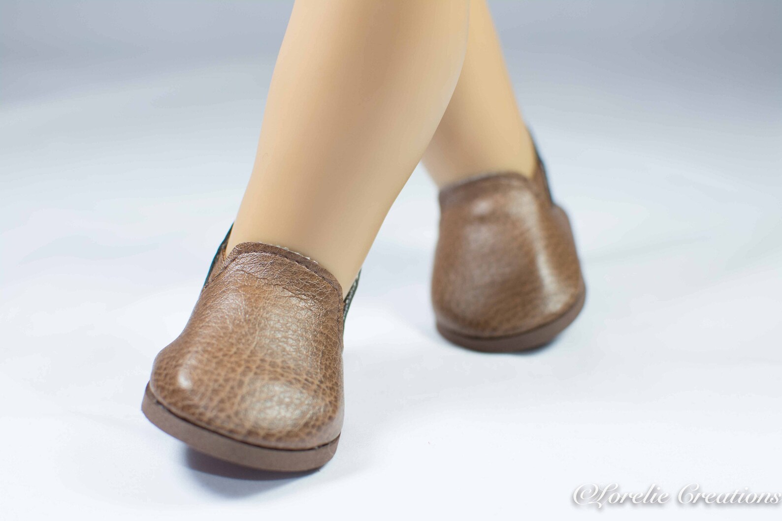 Doll Ankle BOOTS In Short Length Brown Tan Faux LEATHER For Girl Or Boy doll-ankle-boots-in-short-length-brown-tan-faux-leather-for-girl-or-boy