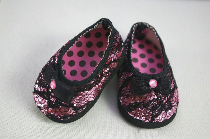 Ballerina flats SHOES for American Girl or 18 inch doll Black Etsy