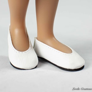 SIBLIES Ruby Red Fashion Friends Doll Ballet Flats Shoes in WHITE Faux Leather