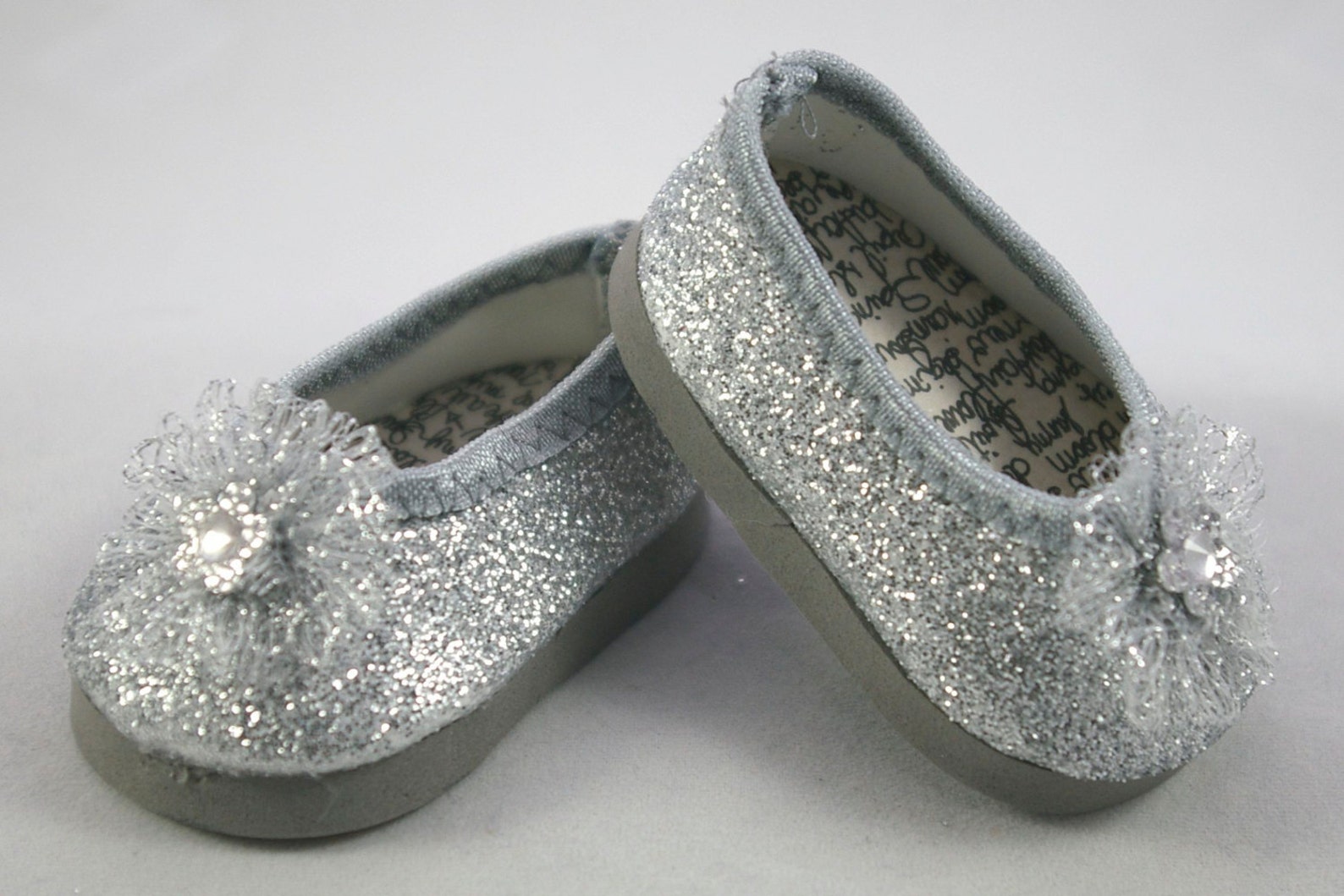 Cinderella Elsa Frozen Ballerina Princess Flats SHOES SILVER | Etsy UK