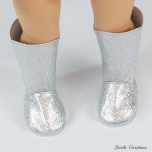 BOOTS SILVER Glitter Sparkle with Designer RED Soles for 18 Doll image 8