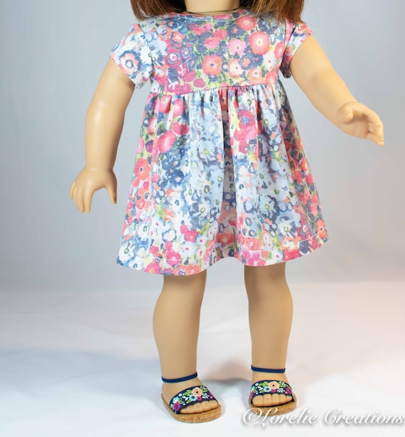 pink and blue babydoll dress JACK IT UP Women's Floral Printed Short Sleeve Babydoll Dress