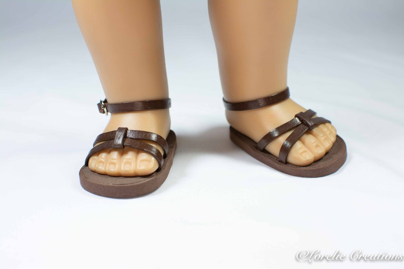 Doll Clothes 18/" Sandals Black Shoes Ankle Strap Fits American Girl Dolls