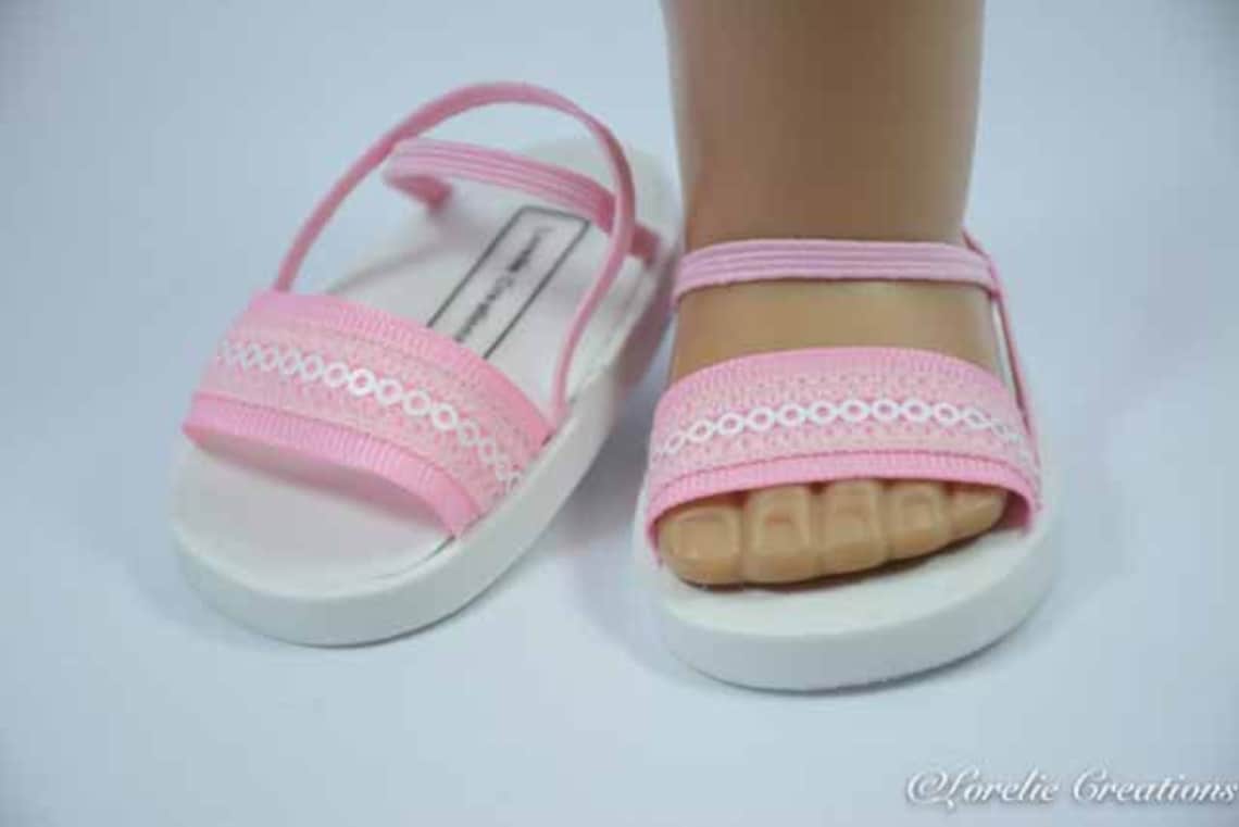 American Girl or 18 Inch Doll SANDALS SHOES Flipflops in Pink Etsy