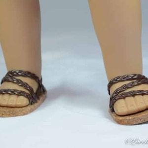 Sandals Brown Straps For 18 in American Girl Boy Doll Shoes Accessories Clothes