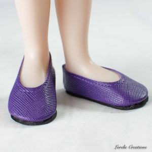 SIBLIES Ruby Red Fashion Friends Doll Ballet Flats Shoes in Plum PURPLE Faux Leather