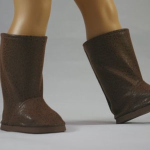 BOOTS in BROWN Suede Faux Leather with Brown Soles for 18 " Doll