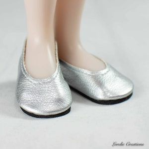 SIBLIES Ruby Red Fashion Friends Doll Ballet Flats Shoes in SILVER Faux Leather
