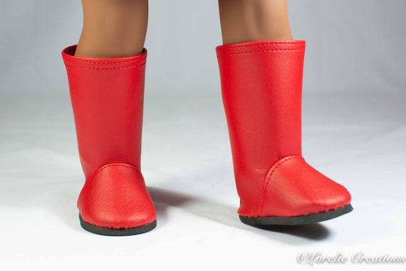 Red faux fur boots deals