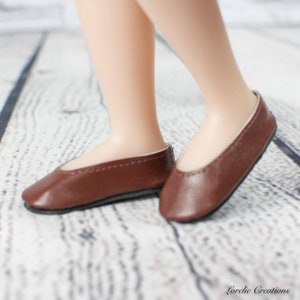 SIBLIES Ruby Red Fashion Friends Doll Ballet Flats Shoes in BROWN Faux Leather