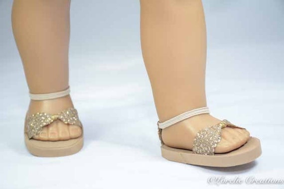 Doll Clothes Tall Gold Gladiator Sandals For 18/" American Girl Shoes Accessory