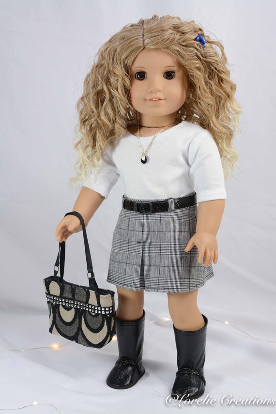 Black & Ecru Shoes made for 18" American Girl Doll Clothes Black & Ecru Shoes made for 18" American Girl Doll Clothes