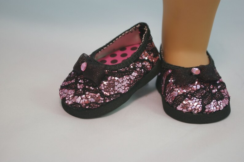Ballerina flats SHOES for American Girl or 18 inch doll Black Etsy