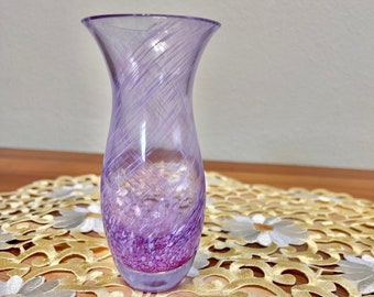 Caithness Glass Vase from Scotland, Vintage Purple Glass Vase, Purple Home Decor Flower Vase, Scottish Glass