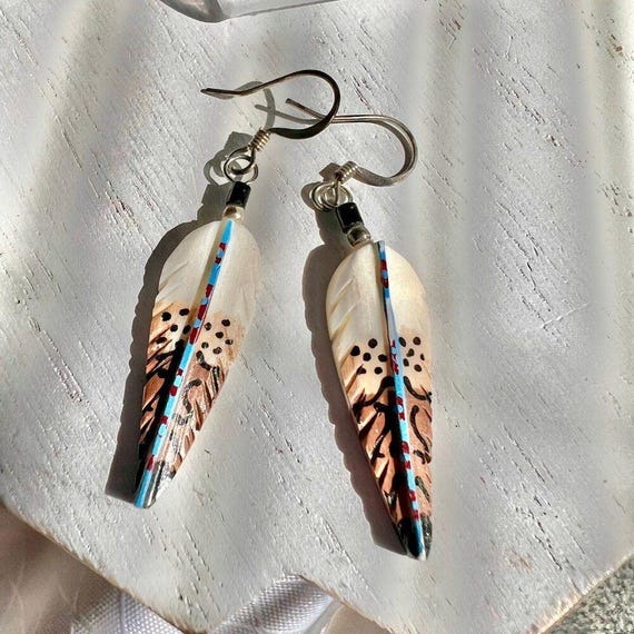 Vintage Handmade Authentic Native American Earrin… - image 10