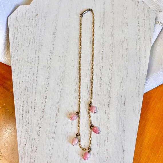 Vintage Pink Rose Floral Necklace, Gifts for her,… - image 9