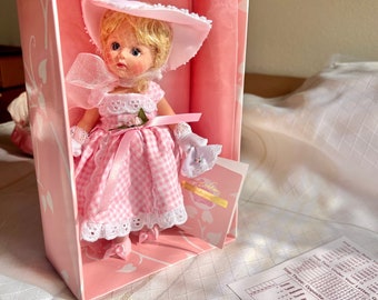 Vintage Susan Wakeen MONDAY'S CHILD Doll, 1999 Vintage Day of the Week Doll, Pink and White Days of the Week Doll