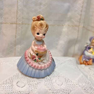 Rare Josef Originals BIRTHDAY PARTY GIRL with Cake,Josef Originals Birthday Figurines,Vintage Birthday Dolls, Josef Figurines, Birthday Gift