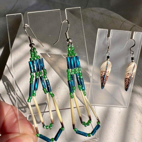 Vintage Handmade Authentic Native American Earrin… - image 7